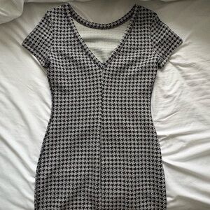 Dynamite Black and White Houndstooth Mini Dress